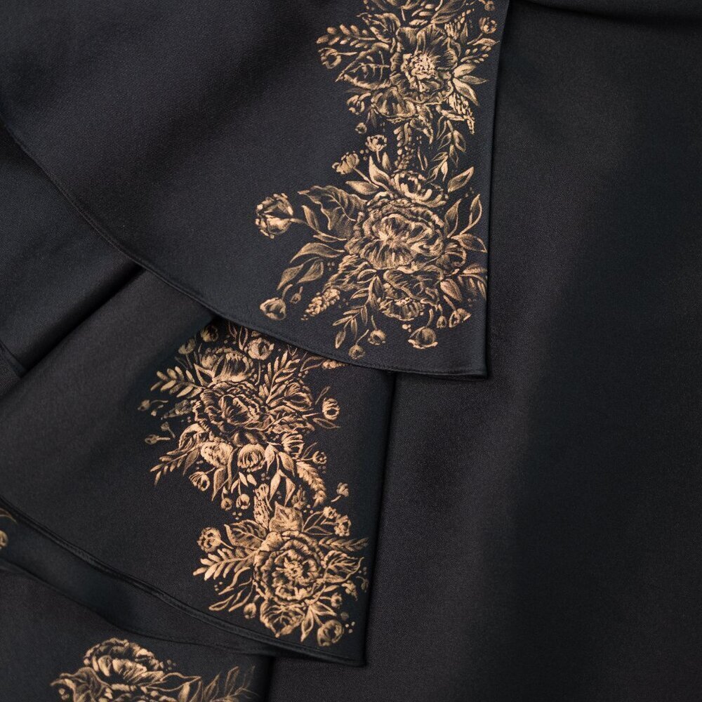 Badgley Mischka Black Side Ruffle Sheath Dress - Picture 9 of 12